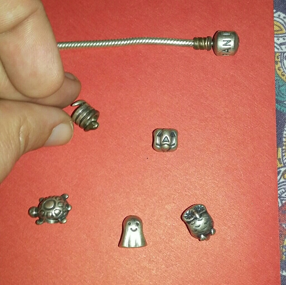 Authentic Pandora jack o lantern silver charm